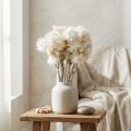 Tørkede blomster, hattblomster, naturlig hvite, stråblomster, tørket blomsterbukett H33cm | Floristik24.no