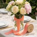Chiffonbånd oransje pastellfarget stoffbåndfrynser 40mm 15m | Floristik24.no