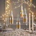 Champagneflaske til oppheng nyttårsaften dekorasjon sølv 13cm 5 stk | Floristik24.no