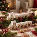 Tretog deco juletog hvit L20cm H6cm 2stk | Floristik24.no