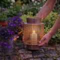 Dekorativ lanterne lanterne metall med håndtak rose Ø18cm H29cm | Floristik24.no