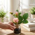 Rose i glassrosa H23cm | Floristik24.no