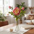 Peoner Silkeblomster Kunstige Blomster Rosa Gul 68cm | Floristik24.no