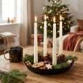 Metall kakeformet lysholder – svart, Ø 24 cm – elegant borddekorasjon for 4 lys – 2 stk. | Floristik24.no