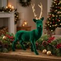 Deco hjort stående grønt gull julepynt figur 40cm | Floristik24.no