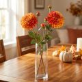 Kunstig Dahlia Dekorative Blomster Oransje Rød Ø10 L80cm 2stk | Floristik24.no