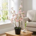 Mandeltre Stor kunstig plante i potte rosa hvit 74cm | Floristik24.no