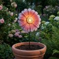 Solar LED Blomsterhagelys LED Metall Rosa Ø30cm | Floristik24.no
