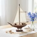 Seilbåt dekorasjon skip furu brun 32×5×41cm | Floristik24.no