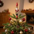 Juletrepynt med nøtteknekkerfigur i rødt til juletreet 28 cm i ekte glass | Floristik24.no