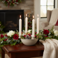Lysestake med 4 holdere, moderne adventskrans, beige, 15 cm | Floristik24.no