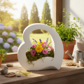 Hjerteformet dekorasjon for planting og blomsteroppsatser, åpen design, moderne hjerteform, 19 cm | Floristik24.no