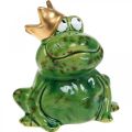 Floristik24 Vårpynt, frosk med krone, dekorativ figur, froskeprins