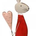 Floristik24 Vårpynt, påskehare laget av metall, Valentinsdag, kanin med hjerte, påske 45cm