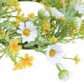 Floristik24 Blomsterkrans med treanemoner hvite, gule Ø30cm