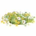 Floristik24 Blomsterkrans med treanemoner hvite, gule Ø30cm