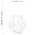Hagelykt, metall og glass, hengende lysestake, hvit, Ø18,5 cm | Floristik24.no