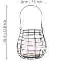Hagelykt med glasslysestake, svart, Ø20 cm, H18,5 cm | Floristik24.no