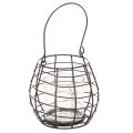 Floristik24 Hagelykt med håndtak, svart, glasslysestake, Ø17 cm, H15 cm
