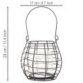 Hagelykt med håndtak, svart, glasslysestake, Ø17 cm, H15 cm | Floristik24.no