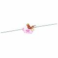 Floristik24 Garden Stake Dragonfly on Flower med Metal Spring Orange, Rosa H74cm