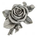Floristik24 Rose for gravpynt grå 16cm x 13,5cm 2stk
