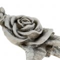 Floristik24 Rose for gravpynt grå 16cm x 13,5cm 2stk