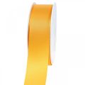Gavebånd dekorasjonsbånd oransje silkebånd 40mm 50m
