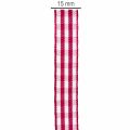 Gavebånd rutete rødt 15mm 20m | Floristik24.no