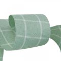 Floristik24 Gavebånd grønt pastellrutete decobånd 35mm 20m