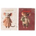 Julegavepose med musemotiv, 16 cm, 2 stk. | Floristik24.no
