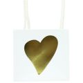 Floristik24 Gaveposer med hjerter og håndtak hvitt gull 10,5cm 12stk