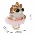Katteglasspynt med tutu som juletrepynt 11 cm 2 stk | Floristik24.no