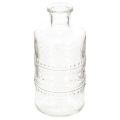 Floristik24 Glassflaske med mønster, sylindrisk, klar, dekorativ vase, 15 cm, 6 stk.