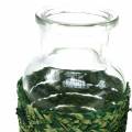 Floristik24 Glassflaske med raffiagrønn H12,5cm 3stk