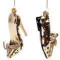 Glass skopynt med leopardmønster juletrepynt 13 cm 2 stk | Floristik24.no
