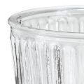 Glassvase med fot dekorativ riflet glasskopp Ø13cm H19cm | Floristik24.no