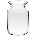 Floristik24 Glass blomstervase bred klar Ø12cm H20cm