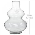 Floristik24 Glassvase rund blomstervase dekorativ vase klart glass Ø16cm H23cm
