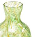 Floristik24 Glassvase glass dekorativ blomstervase grønn gul Ø10cm H18cm