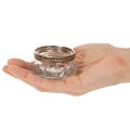 Telysholdere i glass med dekorativ metallkant, 6 cm, 4 stk. | Floristik24.no