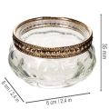 Telysholdere i glass med dekorativ metallkant, 6 cm, 4 stk. | Floristik24.no