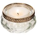 Telysholdere i glass med dekorativ metallkant, 6 cm, 4 stk. | Floristik24.no