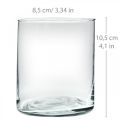 Floristik24 Rund glassvase, klar glass sylinder Ø9cm H10,5cm