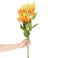 Kunstig Gloriosa oransje blomst med lange stilker til vaser 80 cm 3 stk | Floristik24.no