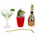 Mini cocktaildekorasjoner til å henge på juletreet, 14 cm, 6 stk. | Floristik24.no