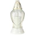 Gravlys glass hjertegravering gravlykt klar Ø11cm H26cm | Floristik24.no