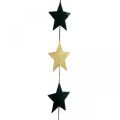 Floristik24 Julepynt stjerneheng gull svart 5 stjerner 78cm
