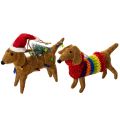 Floristik24 Dekorativ dachshund-julepynt til juletreet, 16 cm, 2 stk.