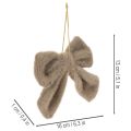 Dekorativ plysj-sløyfe med oppheng, 16 cm, 3 stk. | Floristik24.no